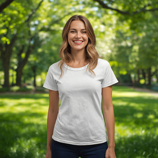 Alvena Schlichtes weißes Kurzarm-T-Shirt für Damen
