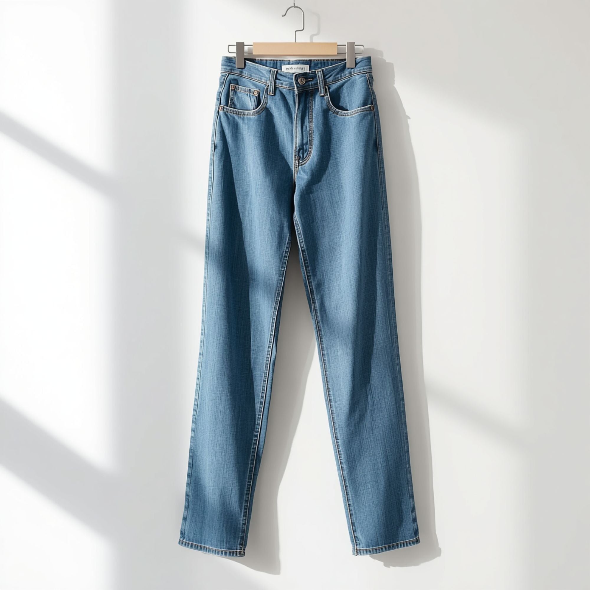 Damen-Jeans aus hellem Denim mit schmal zulaufendem Bein