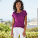 Fashion Dream Damen T-Shirt – Viskoseshirt mit überschnittenen Schultern und Gummisaum