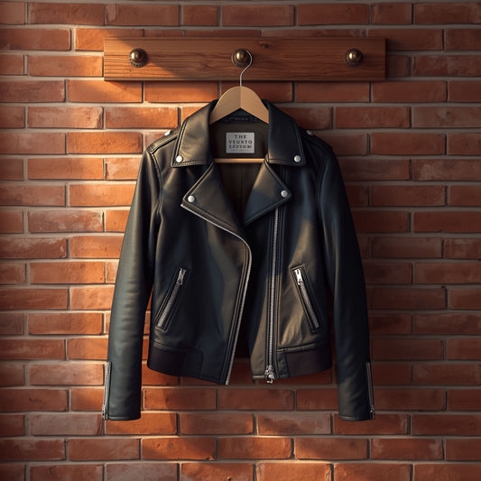 Klassische schwarze Jacke mit Reverskragen, Reißverschluss und Taschen