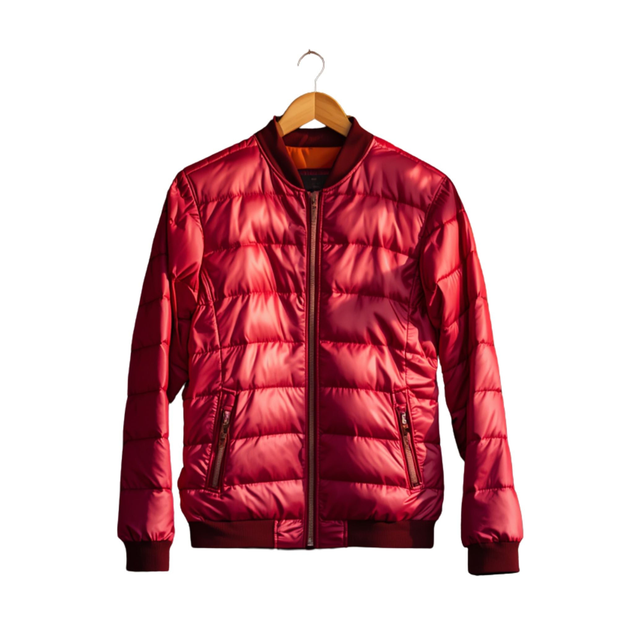Leichte, glänzende Damen-Steppjacke mit Reißverschluss