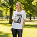 Print-Shirt Weiß-Schwarz – Jerseyshirt mit Pailletten und Frontdruck