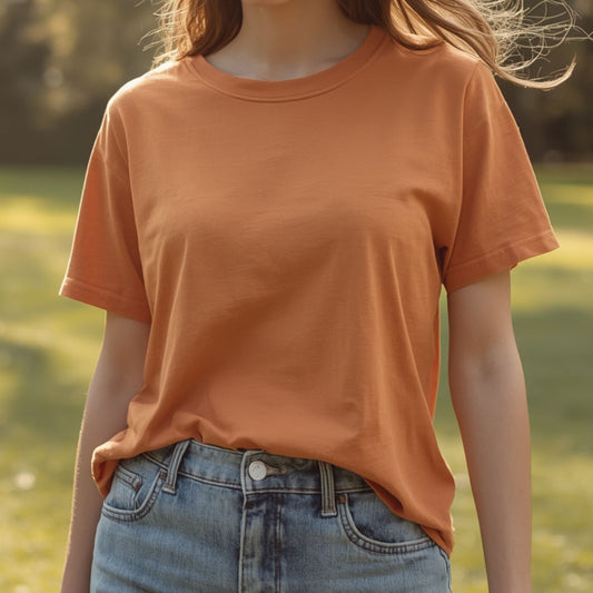 Terrena Warm Clay Damen-T-Shirt mit kurzen Ärmeln für jeden Tag